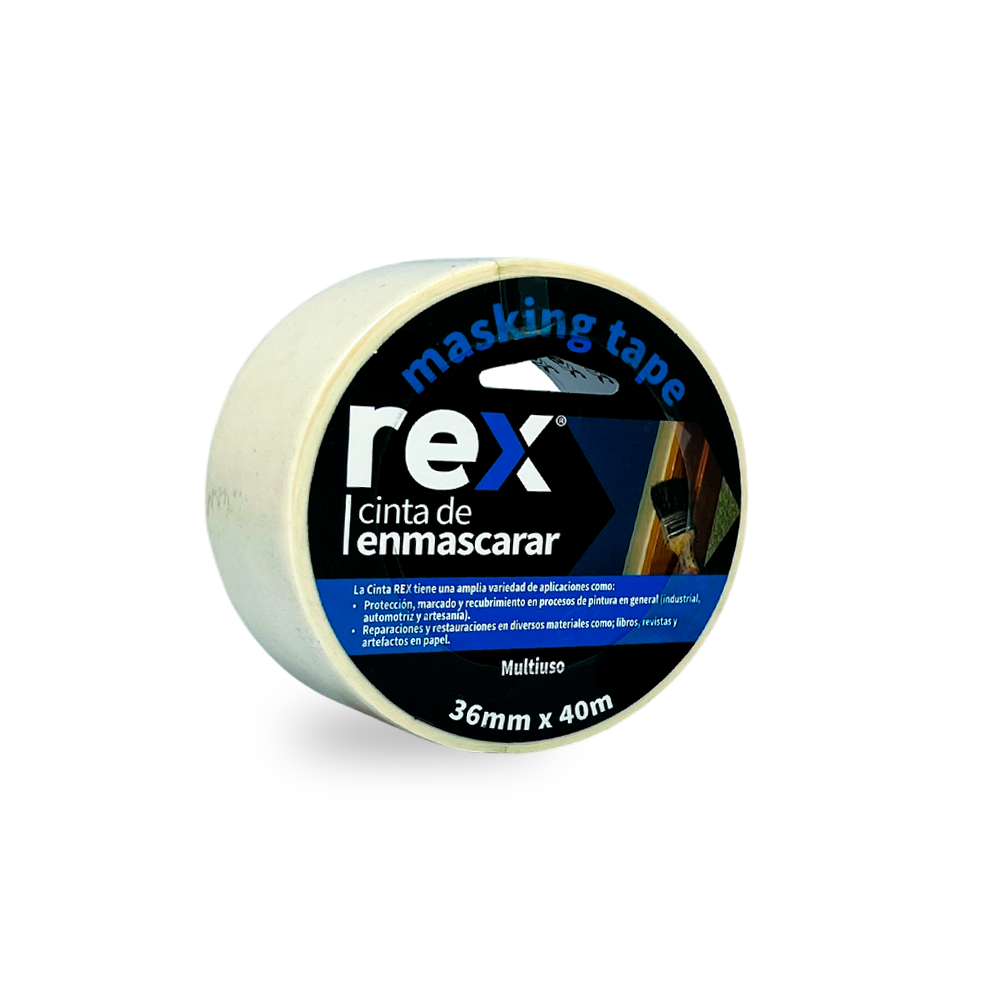 Rex Masking Tape 36mm x 40m Caja 48 Unidades