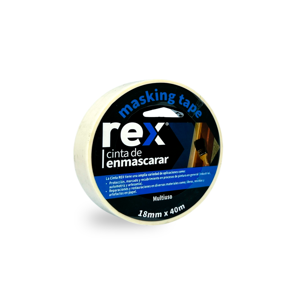 Rex Masking Tape 18mm x 40m Caja 96 Unidades